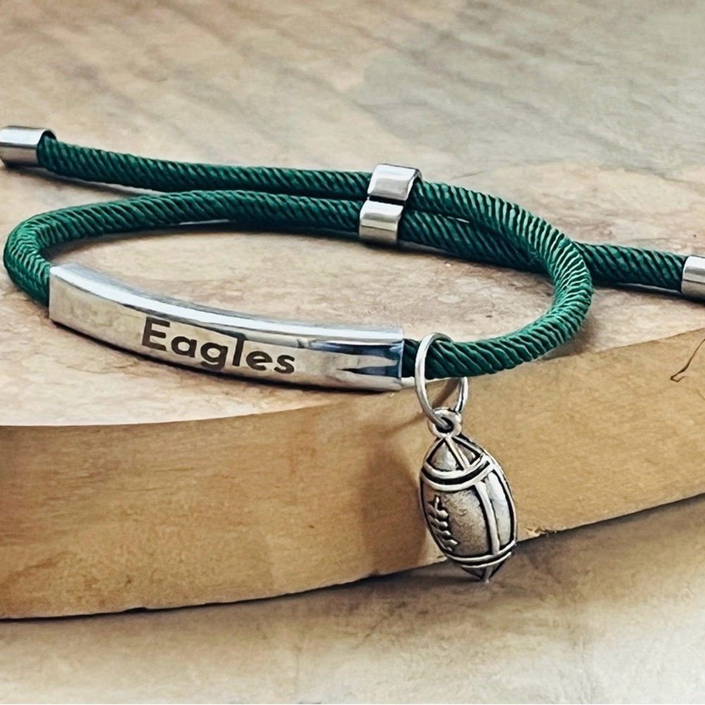 Philadelphia Eagles Engraved Adjustable Cord Bracelet